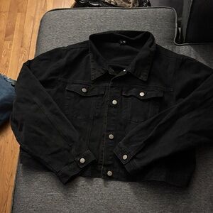 PrettyLittleThing Black Jean Cropped Jacket